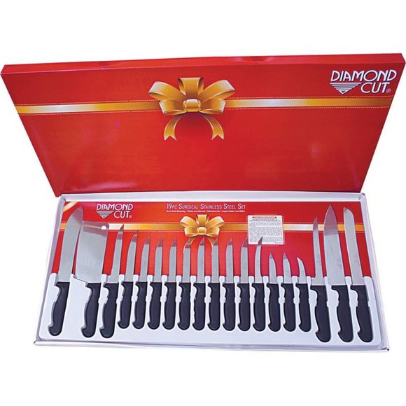 19-pc Cutlery Set in White/Red Bow Box - Great House Gift - Picture 2 of 3